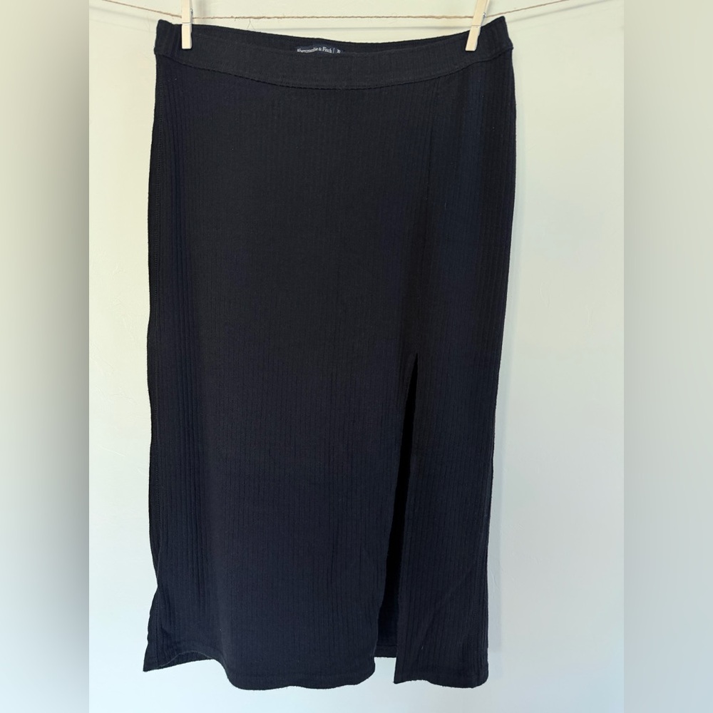 Abercrombie & Fitch Ribbed Pencil Skirt - Black